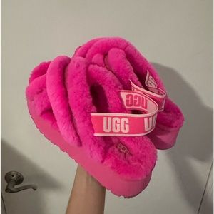 UGG disco neon taffy pink slippers